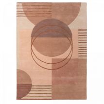 Brink&campman - Tapis salon et chambre en laine 140x200 crème rectangle fait à la main