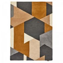Harlequin - Tapis salon et chambre en laine 200x280 gris et crème fait à la main