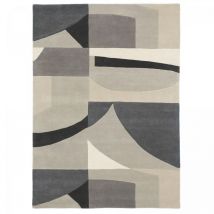 Harlequin - Tapis salon et chambre en laine 170x240 gris rectangle fait à la main