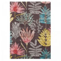 Harlequin - Tapis salon et chambre en laine 140x200 marron et jaune fait à la main