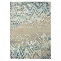 Brink&campman - Tapis salon et chambre en laine 170x240 beige et bleu rectangle tissé