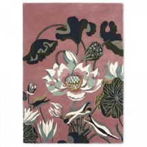 Wedgwood - Tapis salon et chambre en laine 200x280 rose et vert fait à la main
