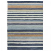 Harlequin - Tapis salon et chambre en laine 250x350 gris et bleu marine fait à la main