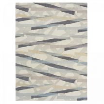 Harlequin - Tapis salon et chambre en laine 140x200 gris et violet fait à la main