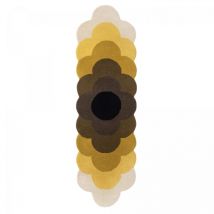 Orla Kiely - Tapis salon et chambre en laine 67x230 jaune et marron fait à la main
