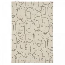 Scion - Tapis salon et chambre en laine 250x350 beige rectangle fait à la main