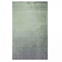 Tapis salon et chambre en tencel 160x260 vert fait à la main motif simple savoie