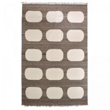 Unamourdetapis - Tapis salon et chambre en laine 160x230 beige et marron fait main motif rond koda