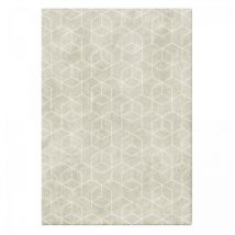 Tapis salon et chambre 200x290 gris et crème rectangle tissé motif abstrait lucen 8