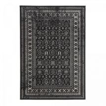 Unamourdetapis - Tapis salon et chambre 80x150 gris et noir rectangle tissé motif oriental lumin 5