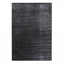 Unamourdetapis - Tapis salon et chambre 200x290 noir rectangle tissé motif ethnique lumin 4