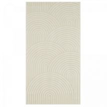 Dezenco - Tapis salon et chambre 160x230 beige et noir rectangle tissé motif géométrique lunkin