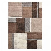 Merinos - Tapis salon et chambre 80x150 beige rectangle tissé motif géométrique bi 61