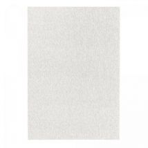 Dezenco - Tapis salon et chambre Ø120cm crème rond tissé motif uni sakrda