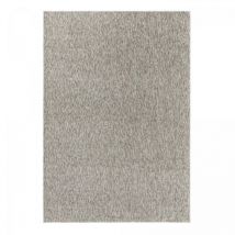 Dezenco - Tapis salon et chambre Ø200cm beige rond tissé motif uni sakrda