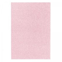 Dezenco - Tapis salon et chambre 140x200 rose rectangle tissé motif uni sakrda