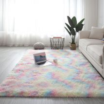 Freosen - Tapis Salon Shaggy 160 x 230 cm - Descente de lit Tapis Poils Longs pour Salon Chambre Canapé (Rainbow)