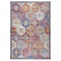 Unamourdetapis - Tapis salon et chambre 160x230 violet et gris rectangle tissé motif ethnique vivace 5