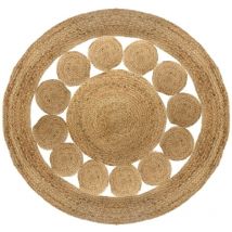 Scalpers - Tapis 120 cm en Jute Naturel, coloris beige et motif Ajouré - 'home' - Beige