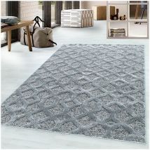 Allotapis - Tapis scandinave à courtes mèches rectangulaire Kiitos Gris 140x200
