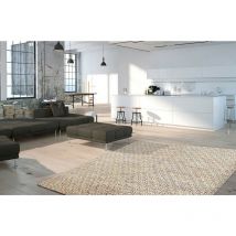 Deladeco - Tapis scandinave en laine géométrique à poils court Mandoor Multicolore 200x290