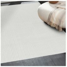 Allotapis - Tapis scandinave graphique courtes mèches Taro Crème 200x290