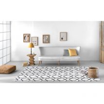 Vivabita - Tapis scandinave noir en coton plat Laisa Noir 120x170
