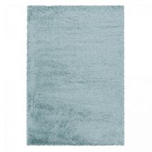 Jadorel - Tapis longs poils shaggy 280x370 bleu tissé rectangle motif uni uni b