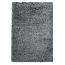 Jadorel - Tapis longs poils shaggy 240x340 gris tissé rectangle motif uni uni b