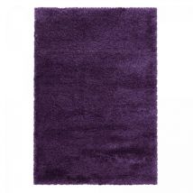 Jadorel - Tapis longs poils shaggy 60x110 violet tissé rectangle motif uni uni b