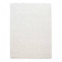 Jadorel - Tapis poils longs shaggy 80x150 crème tissé rectangle motif uni uni c