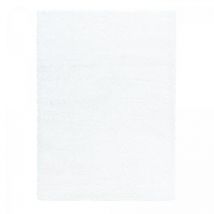 Unamourdetapis - Tapis longs poils shaggy 160x230 blanc tissé rectangle motif uni uni a