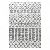 Jadorel - tapis de couloir 80x250 gris et blanc tissé rectangle motif scandinave pistiou