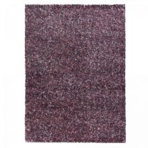 Jadorel - Tapis poils longs shaggy 200x290 rose tissé rectangle motif faux uni uni d