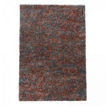 Jadorel - Tapis poils longs shaggy 80x250 terra tissé rectangle motif faux uni uni d