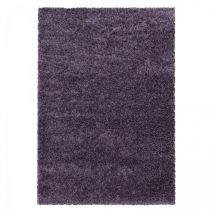 Jadorel - Tapis poils longs shaggy Ø200cm violet tissé rond motif uni uni i