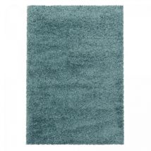 Jadorel - Tapis poils longs shaggy 140x200 bleu tissé rectangle motif uni uni i