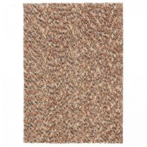 Brink&campman - Tapis shaggy 140x200 crème tissé en laine rectangle motif faux uni dots