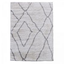 Jadorel - Tapis longs poils shaggy 200x280 crème tissé rectangle motif berbère doux 6