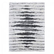 Jadorel - Tapis longs poils shaggy 60x110 crème tissé rectangle motif berbère doux 5
