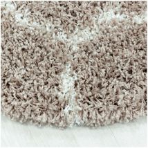 Allotapis - Tapis shaggy baroque rond Lokalt Beige ø 160