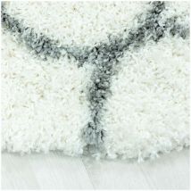 Allotapis - Tapis shaggy baroque rond Lokalt Crème ø 200