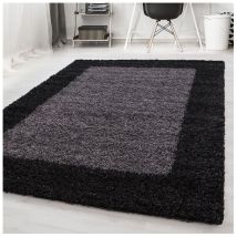 Tapis shaggy contemporain rectangle Ximoz Anthracite 120x170