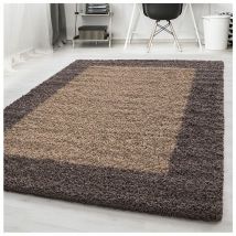 Allotapis - Tapis shaggy contemporain rectangle Ximoz Taupe 300x400
