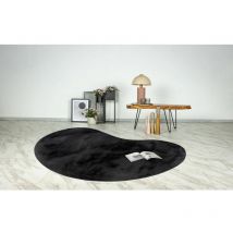 Hellocarpet - Tapis original effet peau de mouton doux uni Rocco Graphite 160x230
