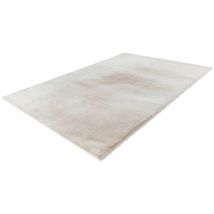 Lalee - Tapis shaggy en polyester doux uni Heaven Beige ø 120