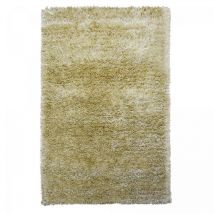 Unamourdetapis - Tapis shaggy 80x140 crème fait main rectangle motif uni malaidroy