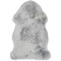 Unamourdetapis - Tapis peau de mouton longs poils shaggy 60x95 gris en laine shepherd