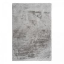 Jadorel - Tapis longs poils shaggy 60x110 gris tissé rectangle motif uni emotico