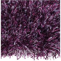 Arte Espina - Tapis longs poils shaggy 60x90 violet fait main rectangle motif uni beat
